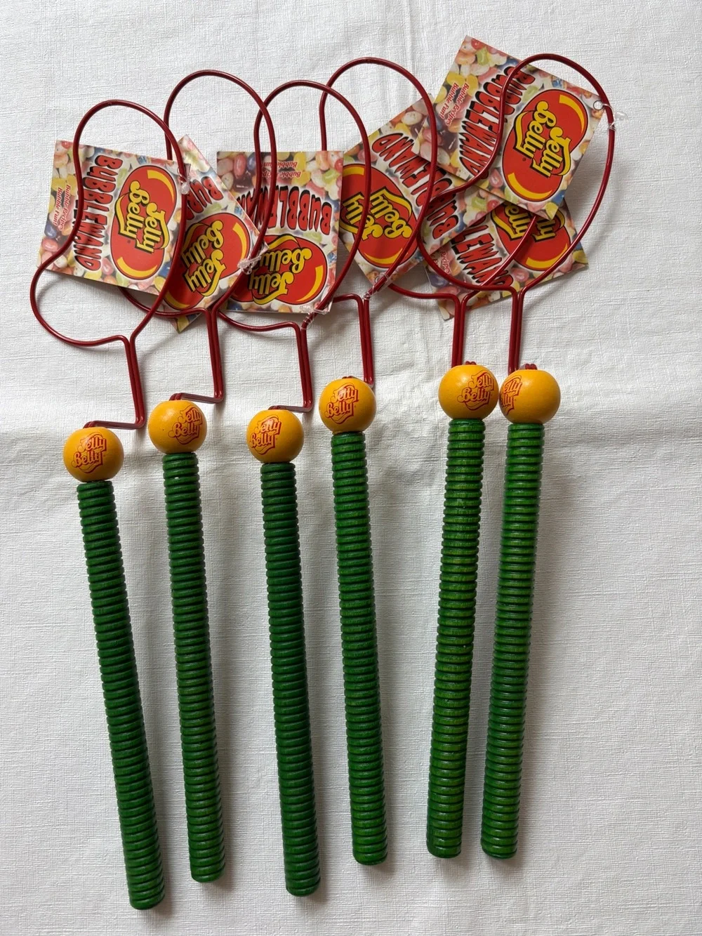 Jelly Belly Bubble Wands - Green Handle, Yellow Bubble Ball (Set of 6)